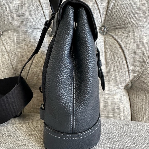 Coach Charcoal Leather Backpack - Picture 7 of 7